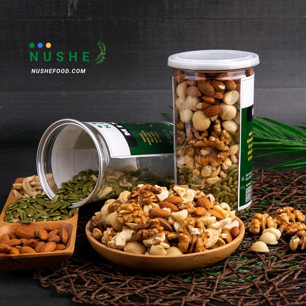 MIX 5 LOẠI HẠT CAO CẤP 500gr, NUSHEFOOD, Hạt Dinh Dưỡng Ăn Liền, Giòn Thơm, Hạt Thuần Nguyên Chất