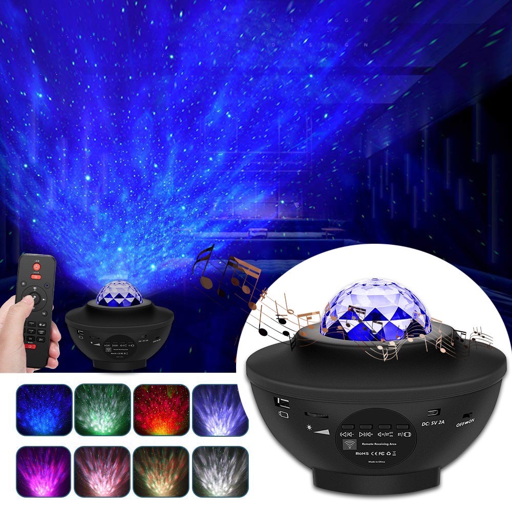Đèn chiếu sao thiên hà BOBOCI - Đèn LED máy chiếu laser đèn âm nhạc chiếu nhiều màu - BH 1 ĐỔI 1