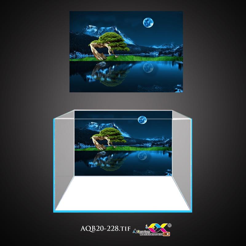 Tranh 3D Koifish, Tranh Dán Bể Cá, Cây bên sông siêu đẹp , in tranh theo kích thước yêu cầu