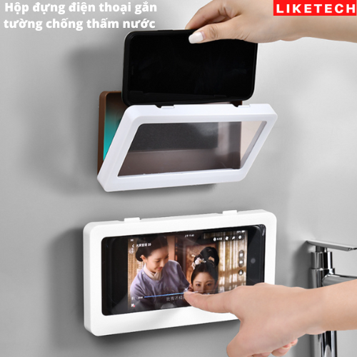 Hộp đựng điện thoại gắn tường chống thấm nước có móc treo trong nhà tắm dễ sử dụng