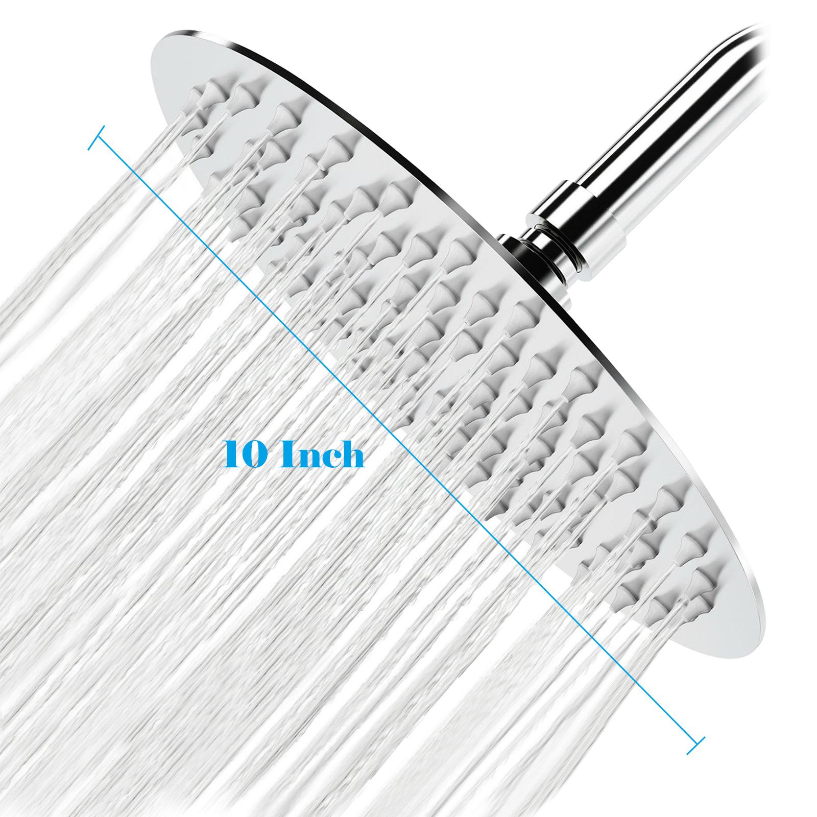 Đầu Vòi Sen Xoay 10 Inch Hình Tròn G1 / 2 Áp Suất Cao Bằng Thép Không Gỉ