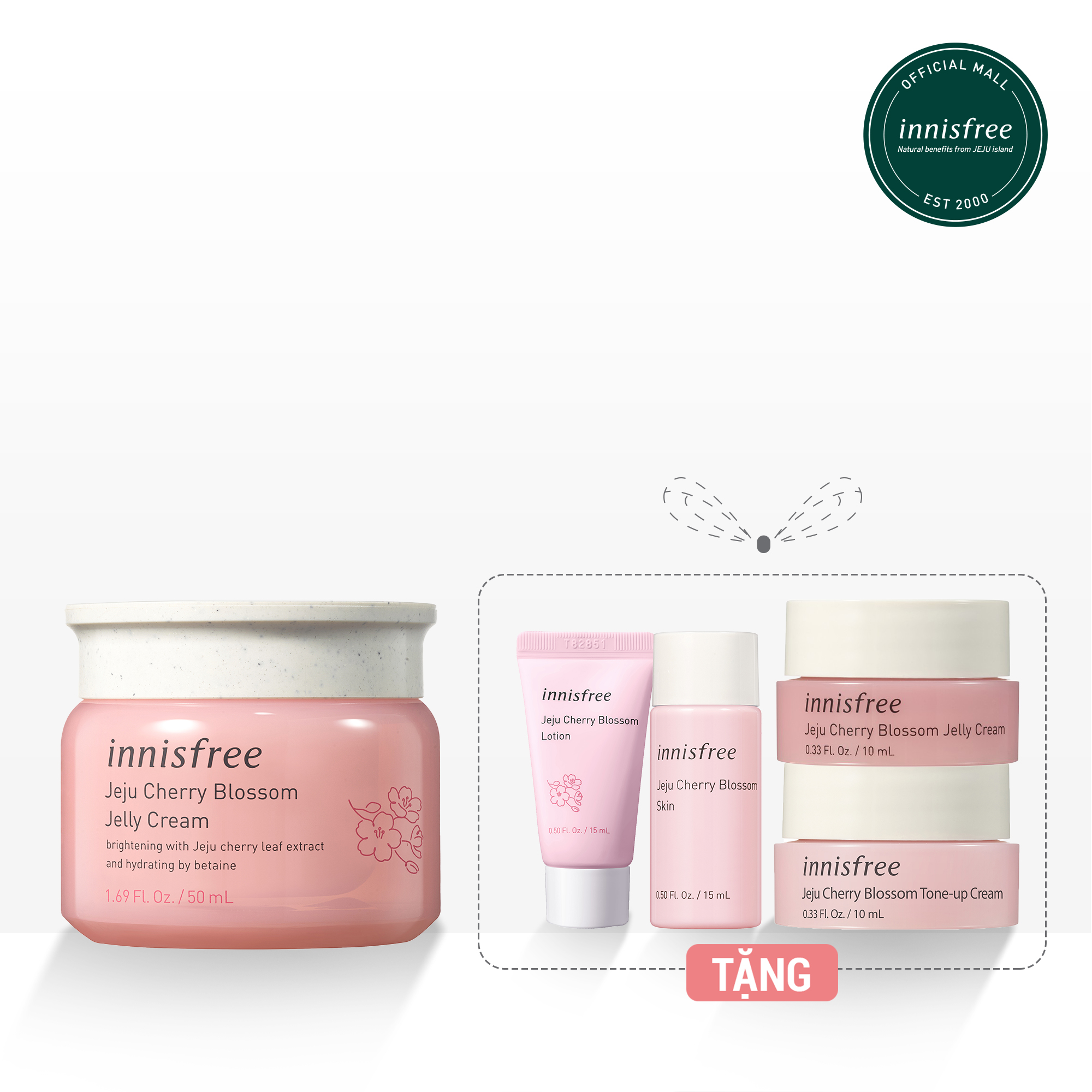 Bộ sản phẩm dưỡng ẩm da từ hoa anh đào đảo Jeju Innisfree Cherry Blossom - 278002196