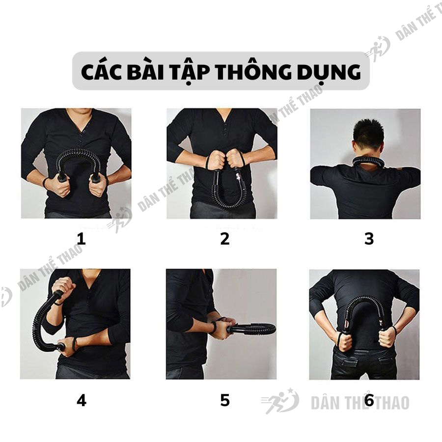 Gậy tập cơ tay 20kg, 30kg, 40kg, 50kg - Thanh bẻ lò xo thép chắc chắn tập cơ ngực, cơ bụng, cơ lưng, tay cầm chống trượt