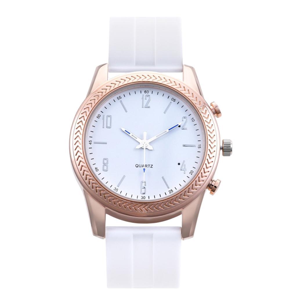 Quartz Bluetooth Speaker Pointer Watch Loudspeaker Waterproof White