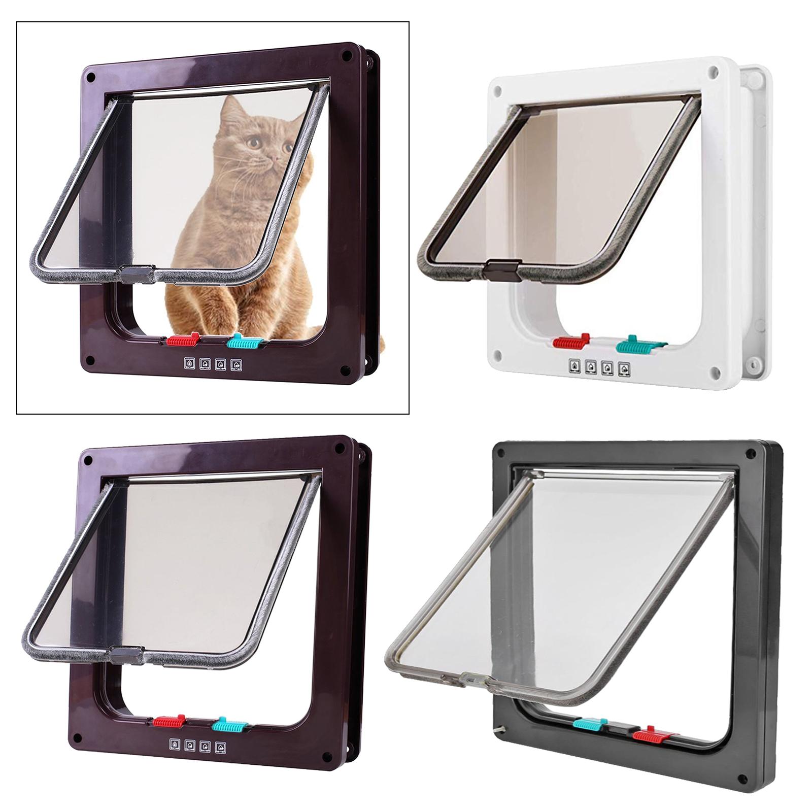 4-Way Locking Pet Door Frame Lockable Dog and Gate Cat Flap Door