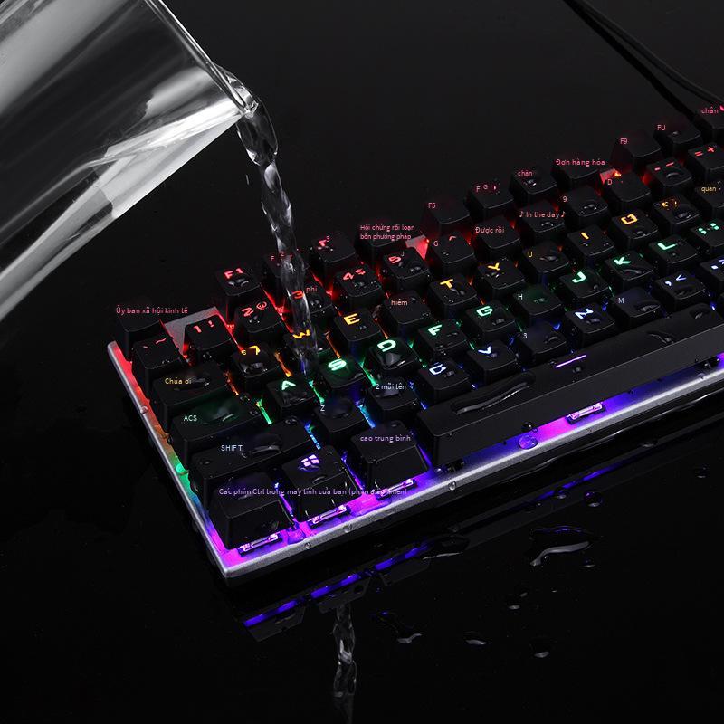 Giá thấp nhất K137 có dây thực bàn phím cơ máy tính trò chơi điện cạnh tranh dạ quang RGB xanh trục đỏ trục bàn phím cơ