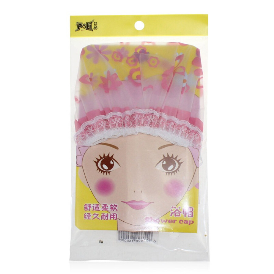 Fli shower cap with lace elastic band