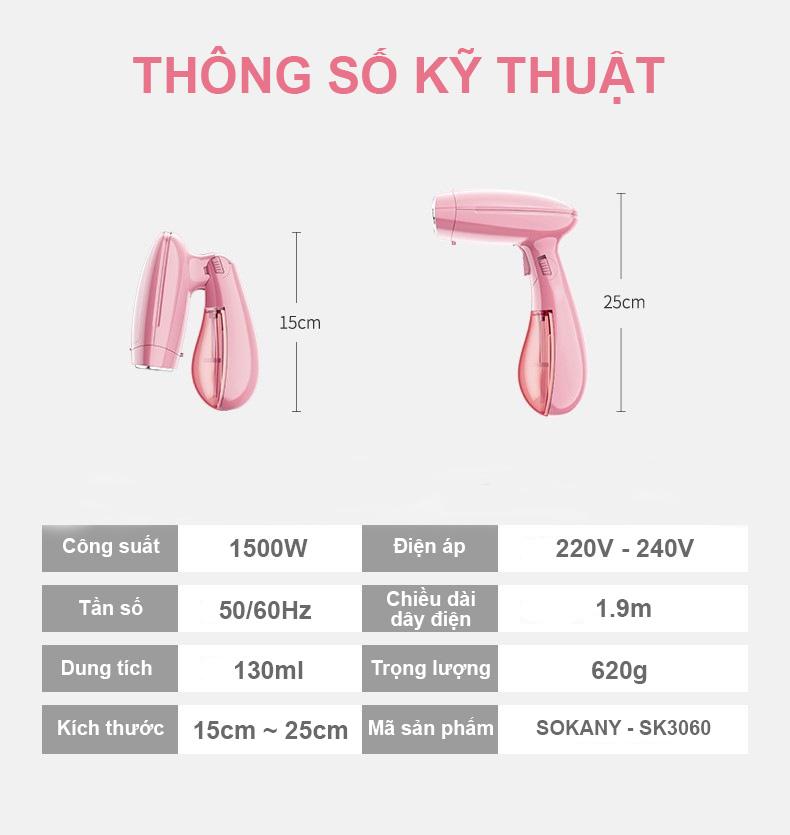 Bàn Ủi Hơi Nước Gấp Gọn tặng kèm thanh treo đồ 6 móc trong suốt