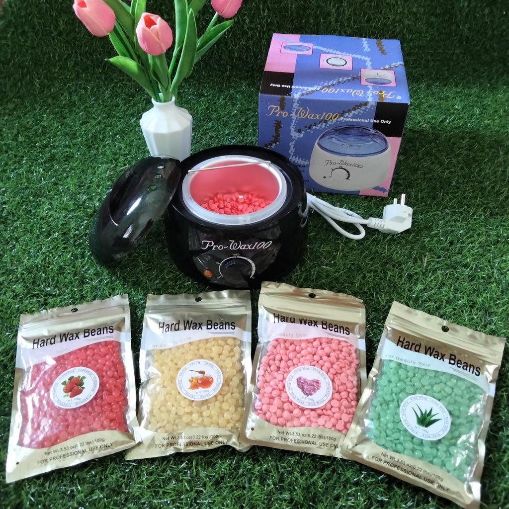 Nồi nấu sáp wax lông pro wax100 + 200g sáp loại cao cấp siêu bám lông