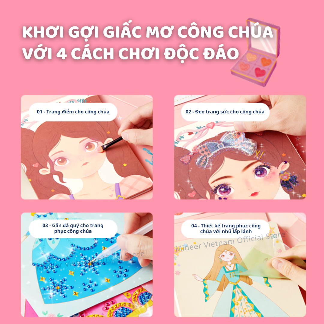 Bộ trang điểm thiết kế thời trang Mideer 3 trong 1 Princess Fantasy Makeup