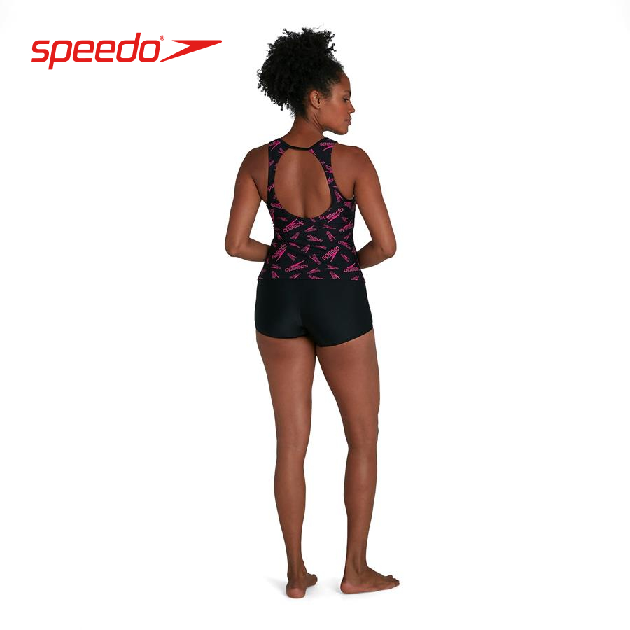 Đồ bơi một mảnh nữ Speedo Boom Logo Alv Tankini Af Black/Pink - 8-12312G118