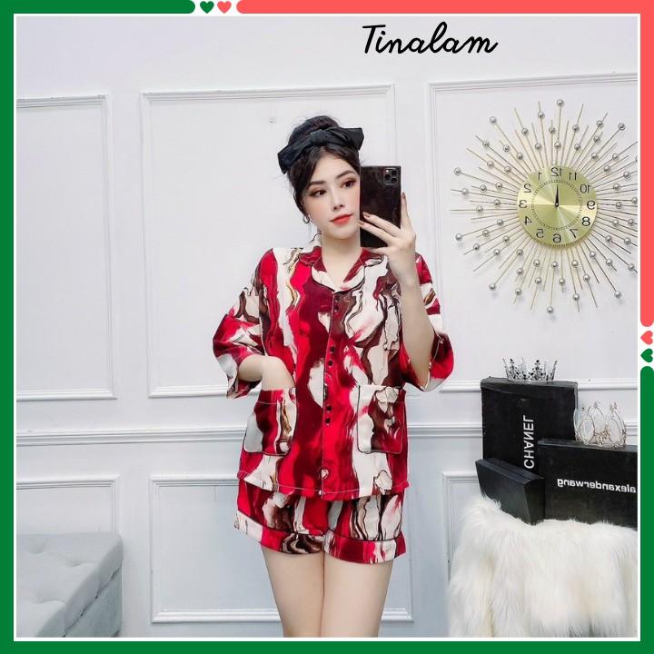 Đồ Bộ Pijama Nữ Đồ Ngủ Đồ Bộ Pijama Mặc Nhà Áo Tay Lở Quần Đùi Dễ Thương Họa Tiết Sang Trọng DBTNQD002