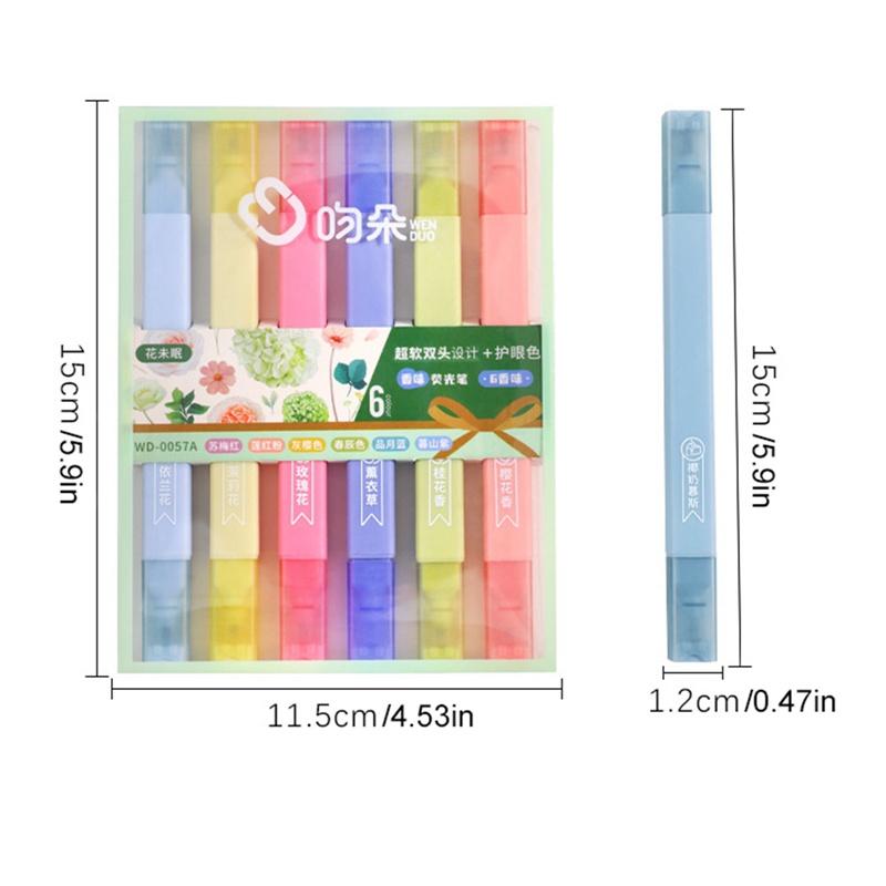 Tmdbyx Bút Đánh Dấu Hai Đầu Có Hộp Đựng Họa Tiết Xinh Xắn Dành Cho Học Sinh