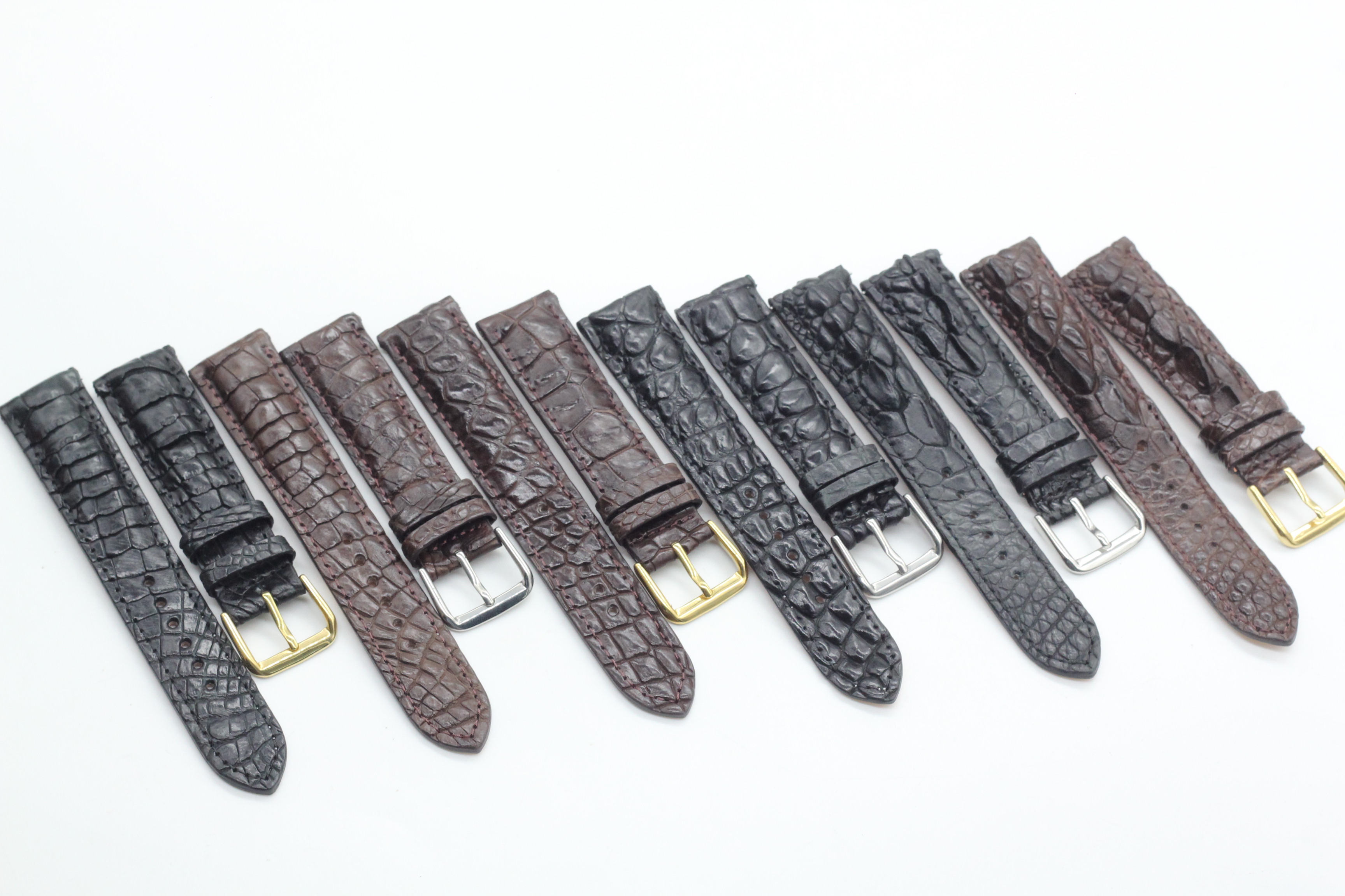 Dây Đồng Hồ Gai Chân Cá Sấu Songhan Leather,Dây Da Đồng Hồ Cá Sấu Size 22mm,20mm Gắn Chốt Thông MInh+ Khóa Kim,Bảo Hành 6 Tháng