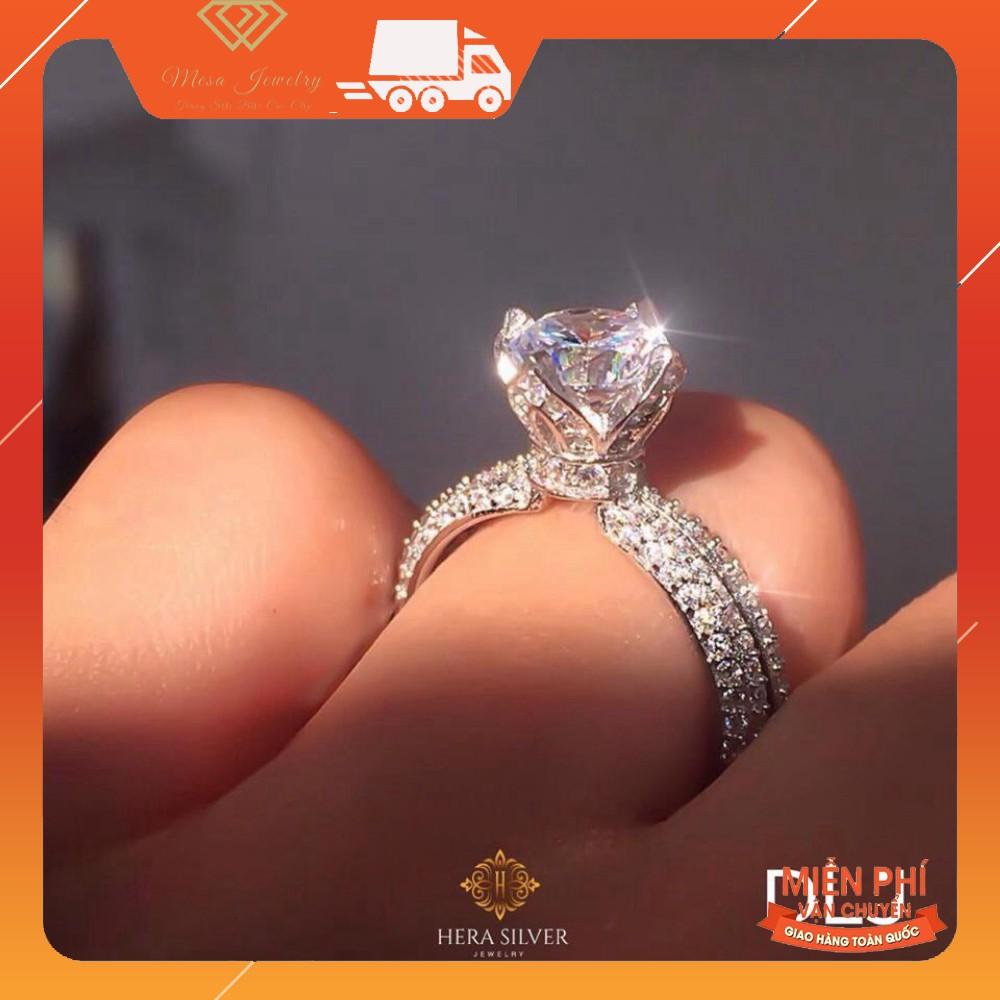 NHẪN NỮ HOÀNG ĐẸP LỘNG LẪY ĐƯỜNG KÍNH 1.7CM