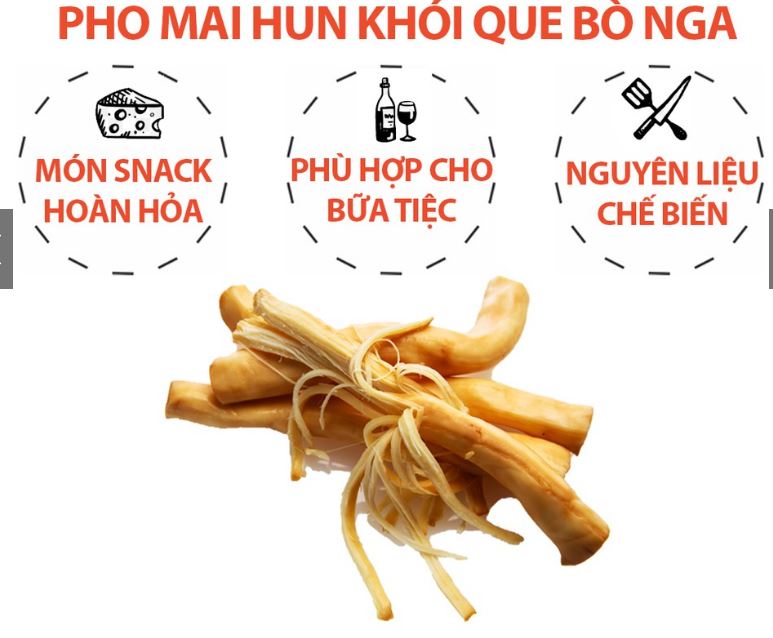 Phô mai hun khói que Nga 100g