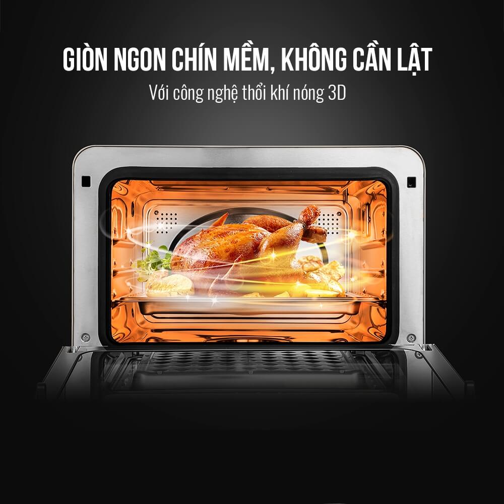 Lò chiên hơi nước cao cấp đa năng 9 in 1 Elmich 20L AFE-3943OL, Hàng chính hãng, chế độ làm sạch bằng hơi nước - JoyMall