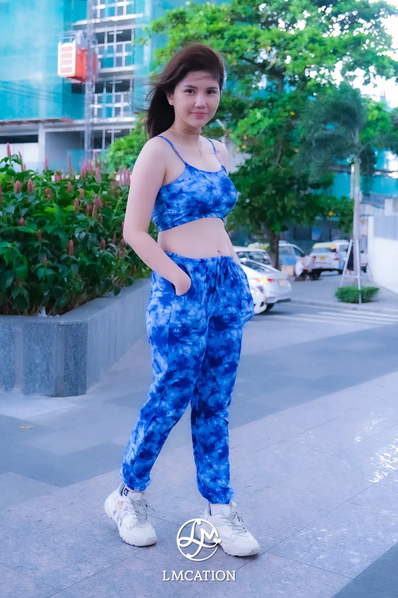 Bộ Đồ Thể Thao Nữ LMcation - Áo Bikini Thể Thao Elisa & Quần Dài Đa Năng Dana - Xanh Dương