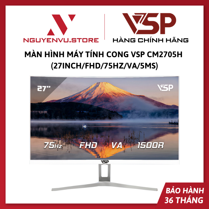 Màn hình máy tính cong VSP CM2705H (27Inch/FHD/75Hz/VA/5ms) - Hàng Chính Hãng