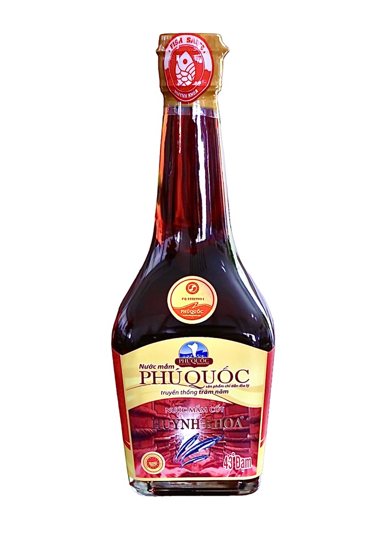 Đặc Sản Kiên Giang - Nước mắm truyền thống Huỳnh Khoa Phú Quốc - 43 đạm - Hộp 6 chai 200ml