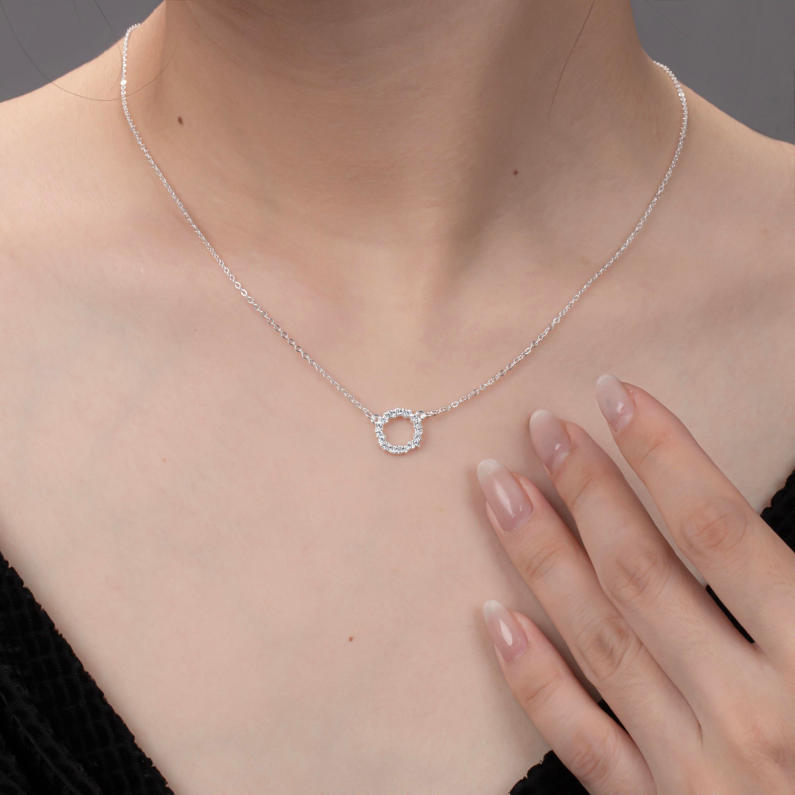 Dây Chuyền Bạc Mặt Tròn Bạc 925 ADJ Jewelry Cao Cấp - SD10827