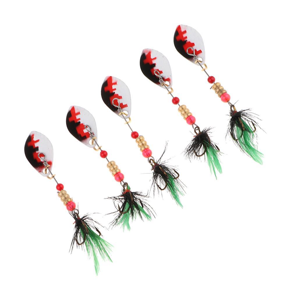 5Pcs Fishing Lures Spinnerbait Hard Metal Jig Bait Crankbaits Saltwater Freshwater