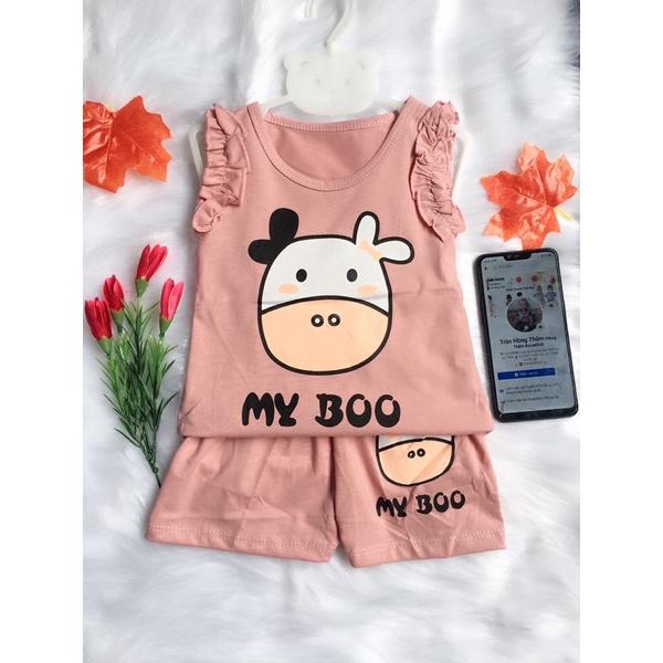 Bộ Quần Áo Trẻ Em In Hình Bò Sữa Xinh Lung Linh Cho Bé 6-19kg