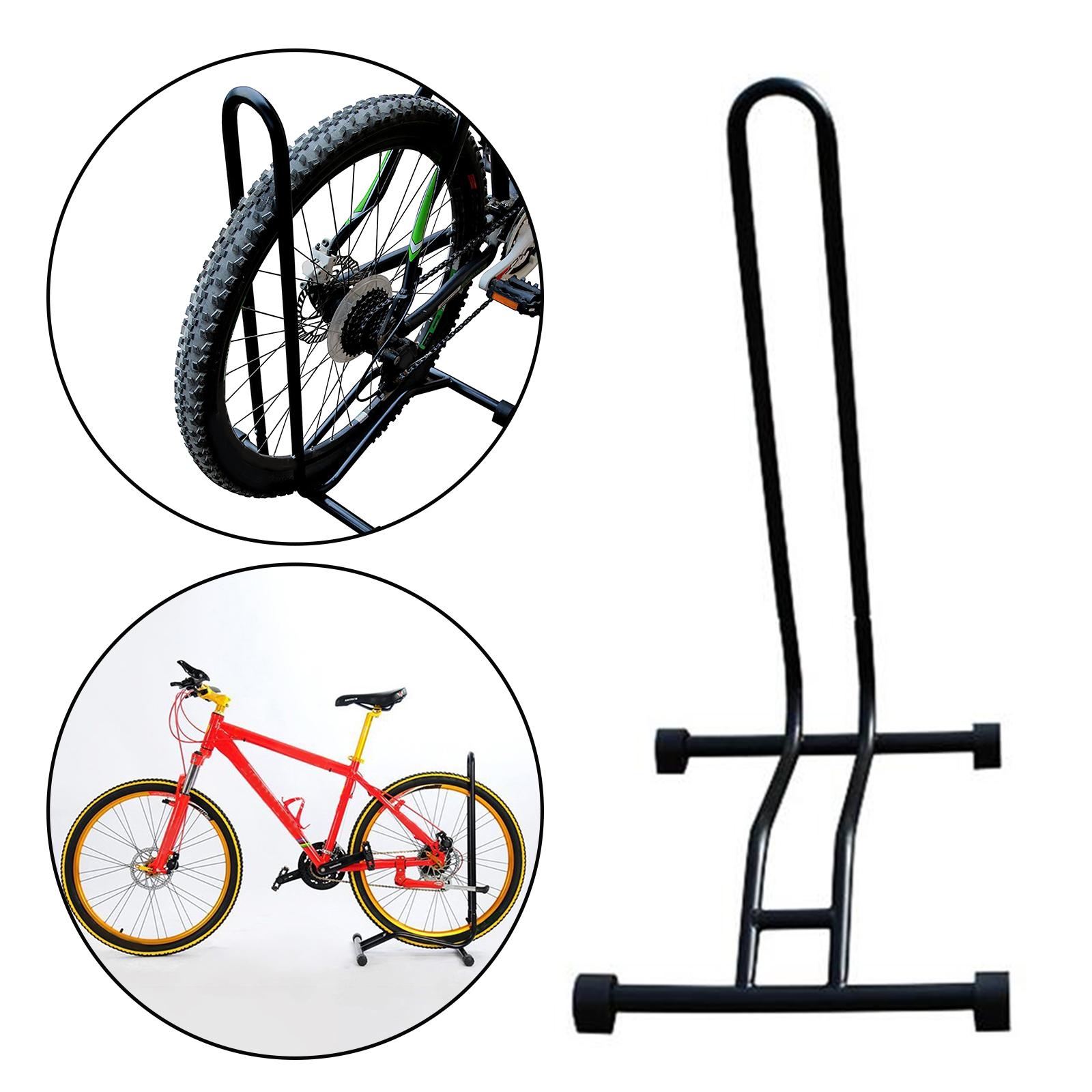 Bicycle Bike Floor Parking Stand Rack Storage for Garage, MTB Mountain and Road Bike Parking Rack, Black