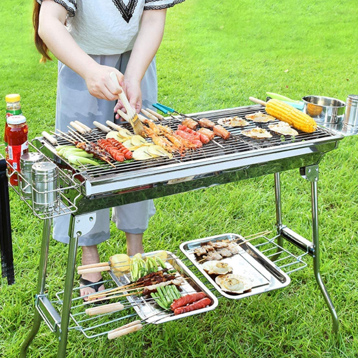 Bếp Nướng Than BBQ Ngoài Trời Cỡ Lớn Có Thể Gấp Gọn Dã Ngoại Picnic Du Lịch Gia Đình