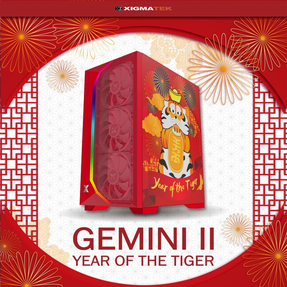 Case Xigmatek Gemini II - Year OF The Tiger (Kèm 3 Fan RGB) - Hàng Chính Hãng