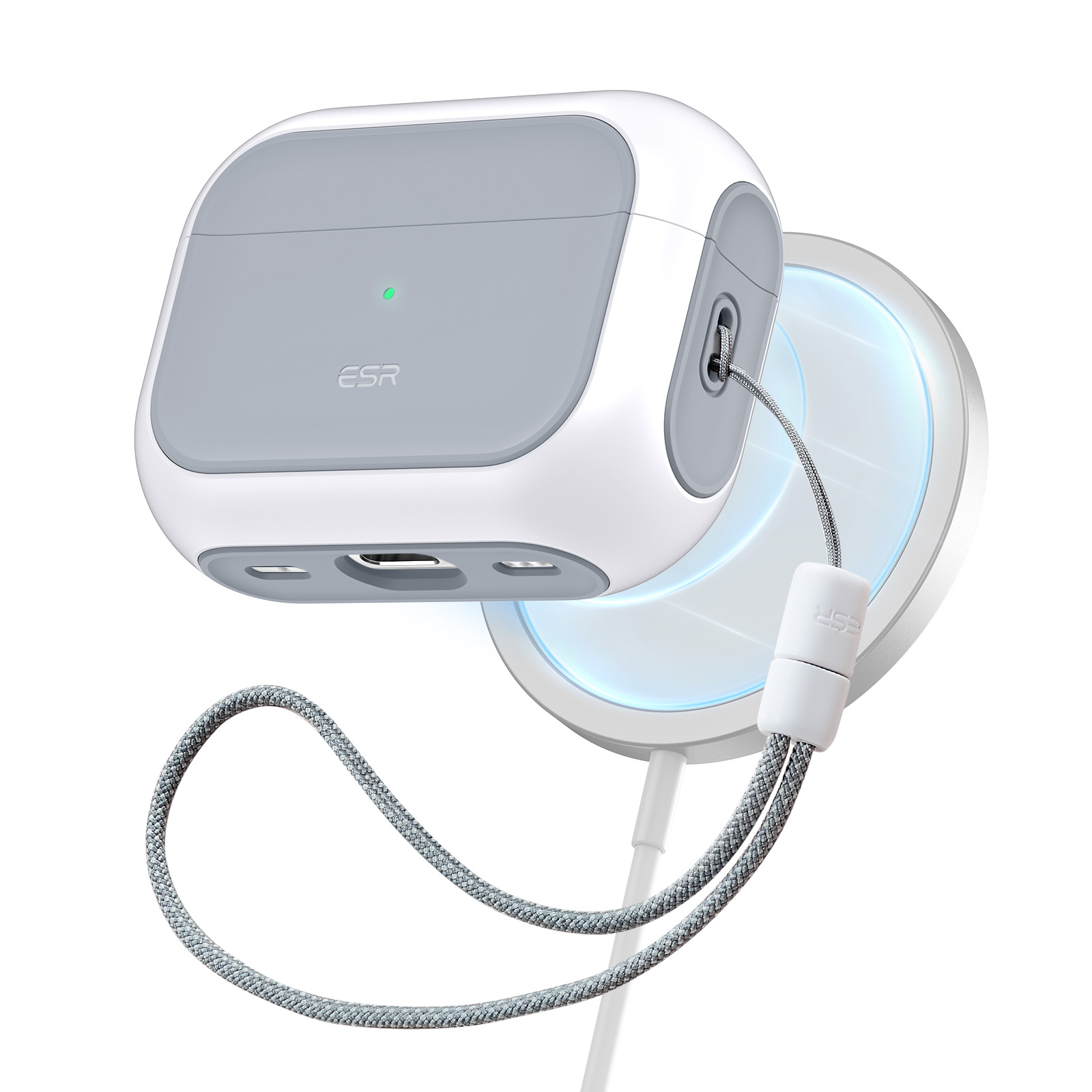 Bao Case Cho Airpods Pro 2 Airpods Pro Esr Orbit Hybrid Case With Halolock - Hàng Chính Hãng - White