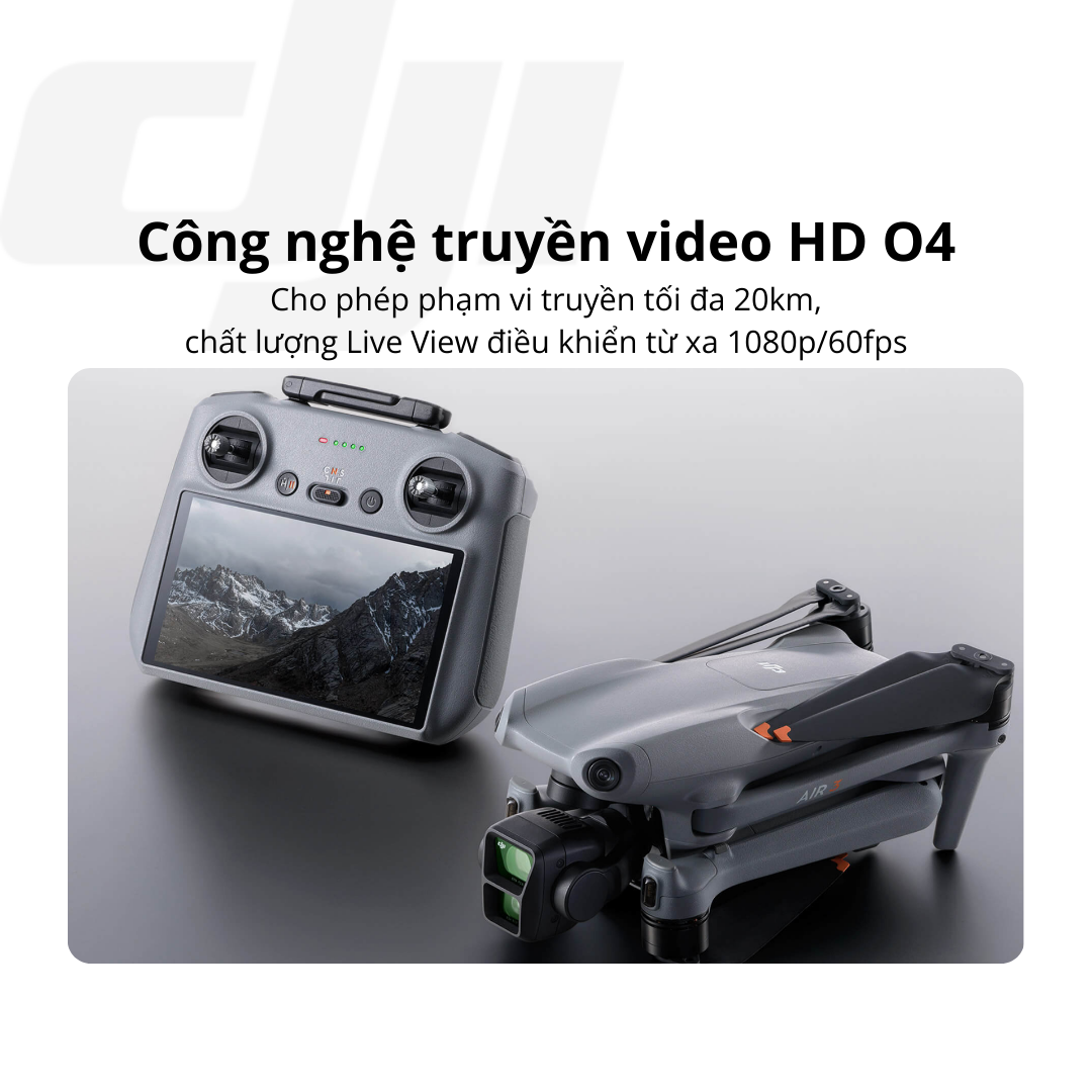 Flycam DJI Air 3 Fly More Combo kèm điều khiển có màn hình (DJI RC 2) camera kép quay video chất lượng 4K HDR - Hàng chính hãng