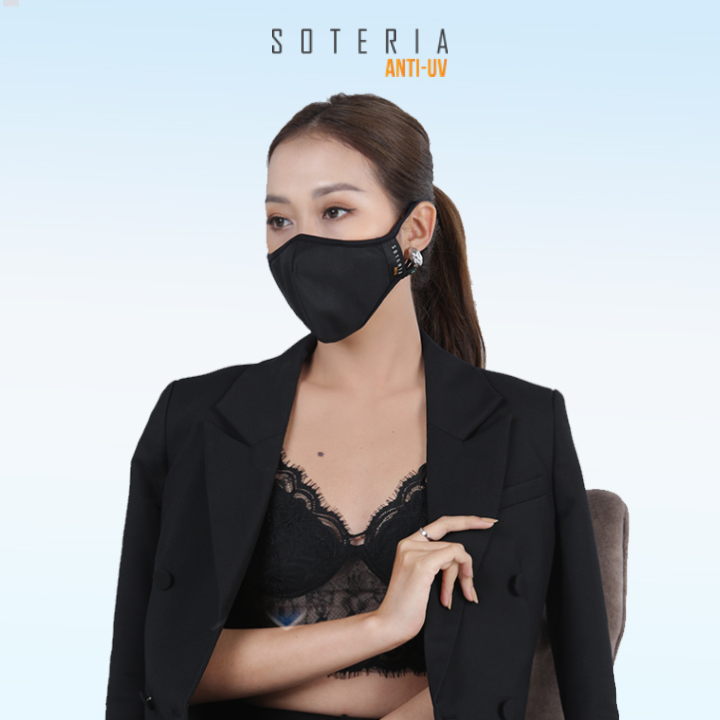 Khẩu trang chống nắng Anti UV Soteria đạt chuẩn UPF 50+, chống khuẩn chống bụi siêu mịn 0.1 micro - Size S,M,L