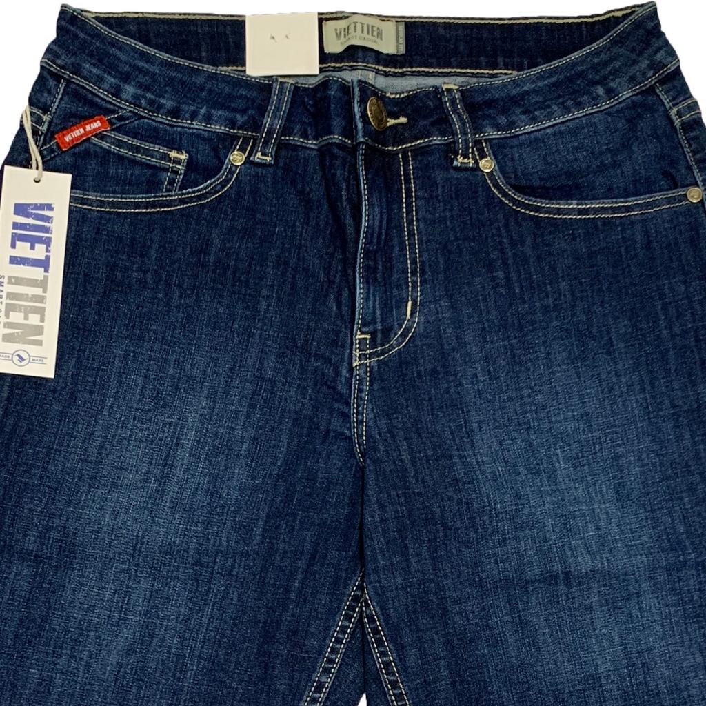 Viettien - Quần short Jeans nam Việt Tiến Xanh đậm 6S8013 regular fit