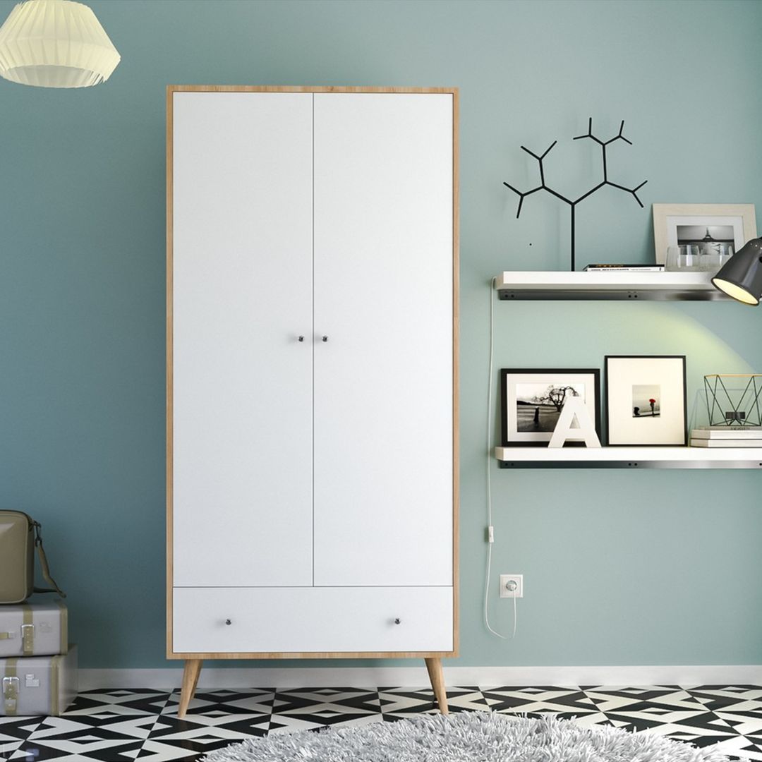 Tủ để quần áo bằng gỗ MDF có lớp vân gỗ xanh cao cấp SMLIFE Comissa