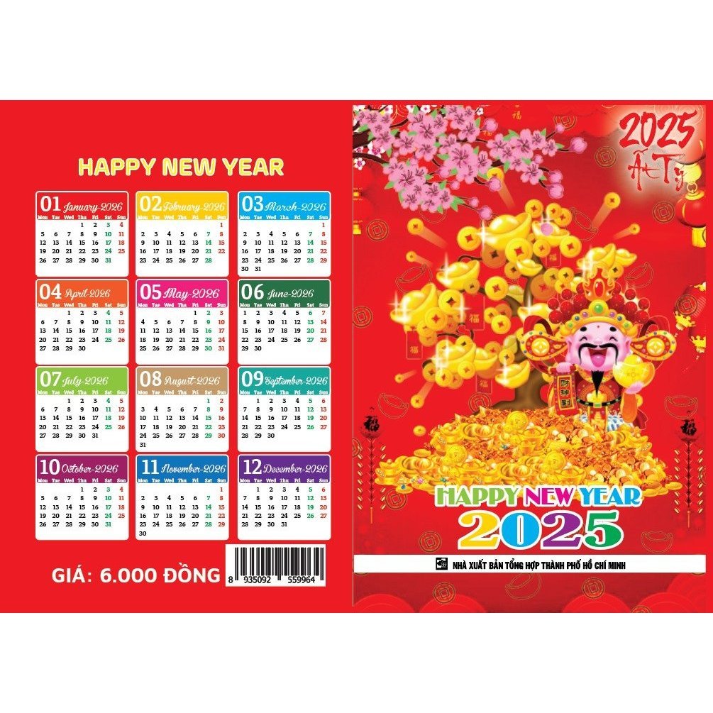 Bộ Combo 10 Lịch Túi Năm 2025 - Ất Tỵ