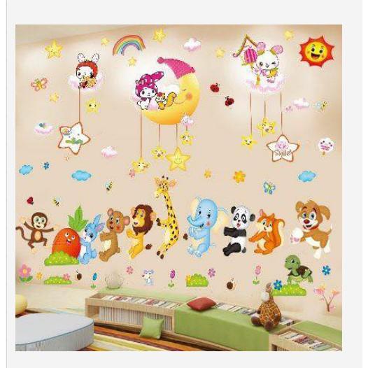BỘ COMBO DECAL GHÉP ĐÔI TRANG TRÍ - Cà Rốt 01 kết hợp Trăng Vàng