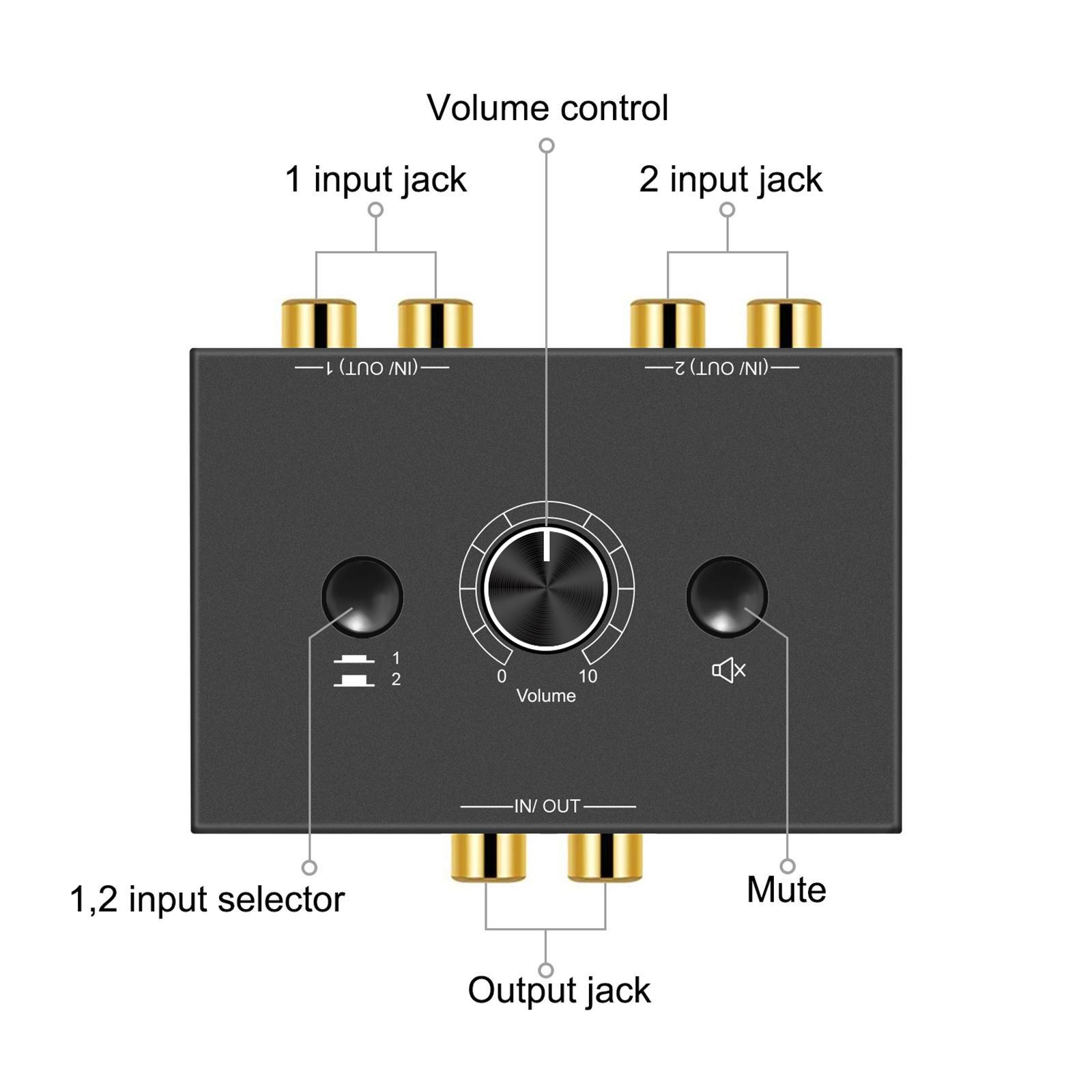 L / R Stereo Audio Bi-Directional Switcher for Computer Home Earphone Amp