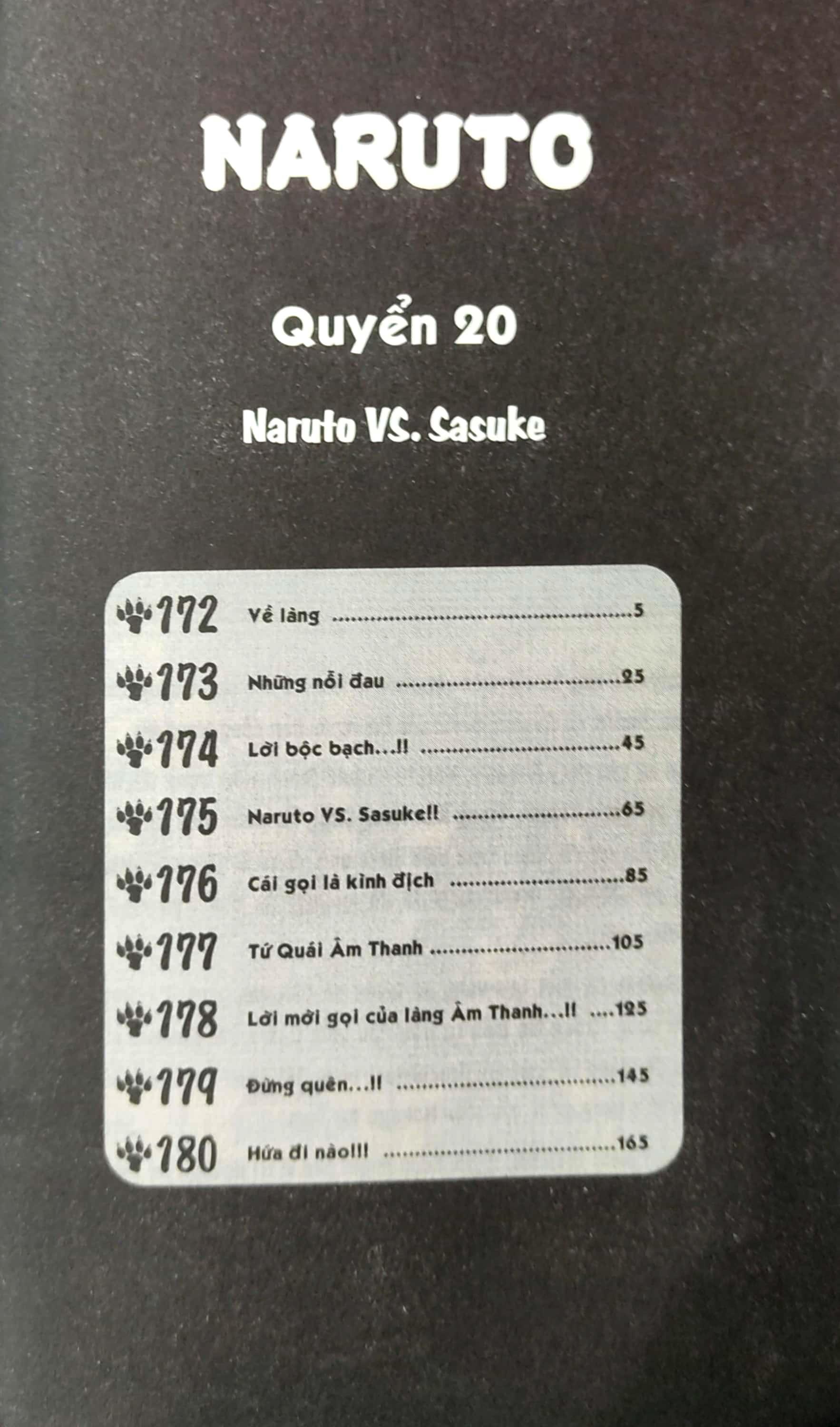 Sách - Naruto - Tập 20 - Naruto Vs. Sasuke!! (Tái Bản 2025)