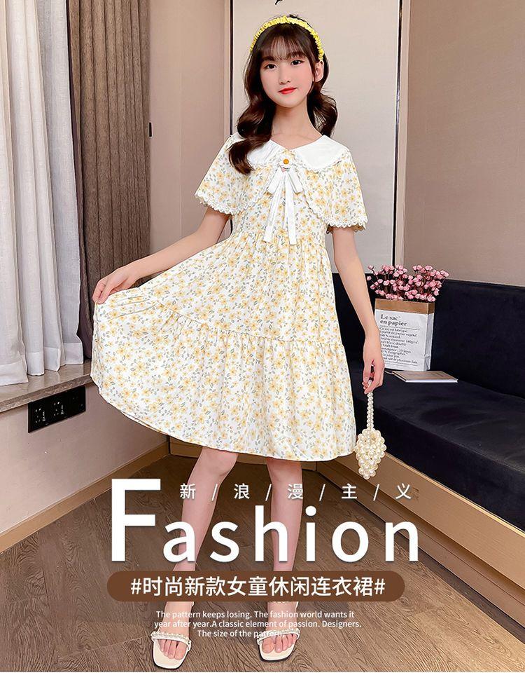 DONGSHOP Cô gái mảnh hoa đầm mùa hè mỏng bé váy trẻ em 2023 trẻ em ăn mặc cô gái tây váy công chúa