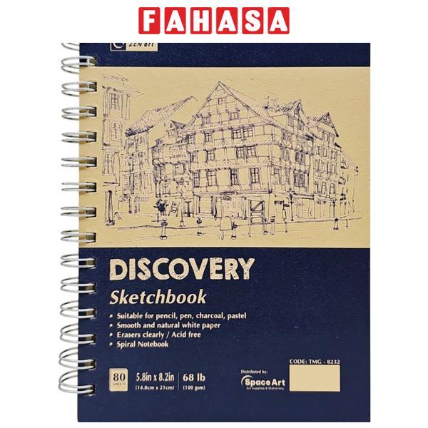 Sổ Vẽ Lò Xo Sketchbook Discovery A5 - Gáy Dọc - Giấy Trơn - 160 Trang 100gsm - Zen Art TMG-8232 - Màu Xanh Navy