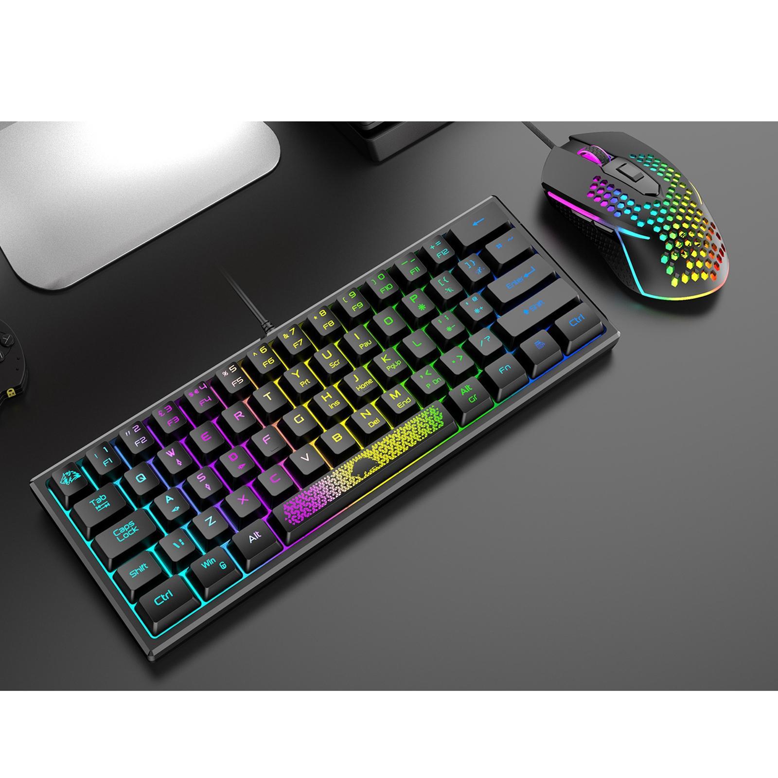 RGB Backlit 62 Key Game Keyboard 60% Layout Waterproof Mini for Gamer Android iOS Windows