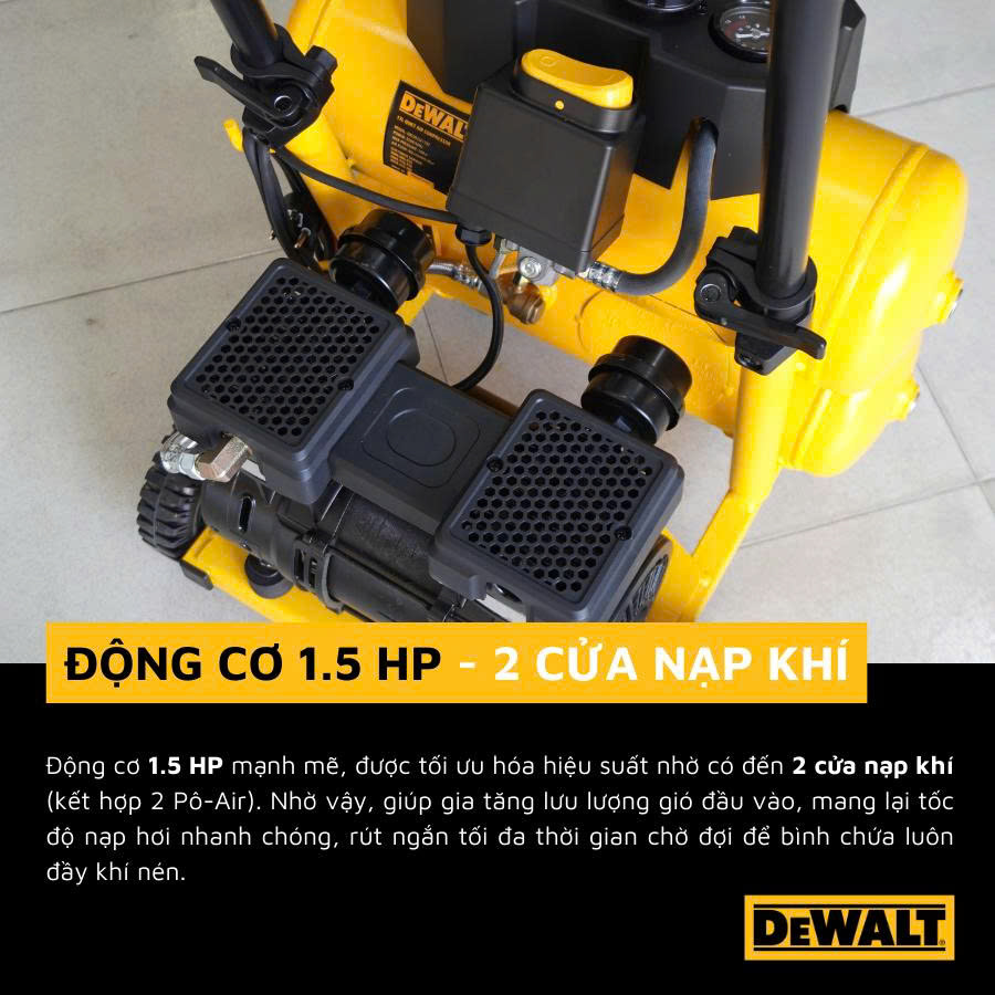 Máy nén khí không dầu 17L DeWALT DXCM3321782 - Hàng chính hãng