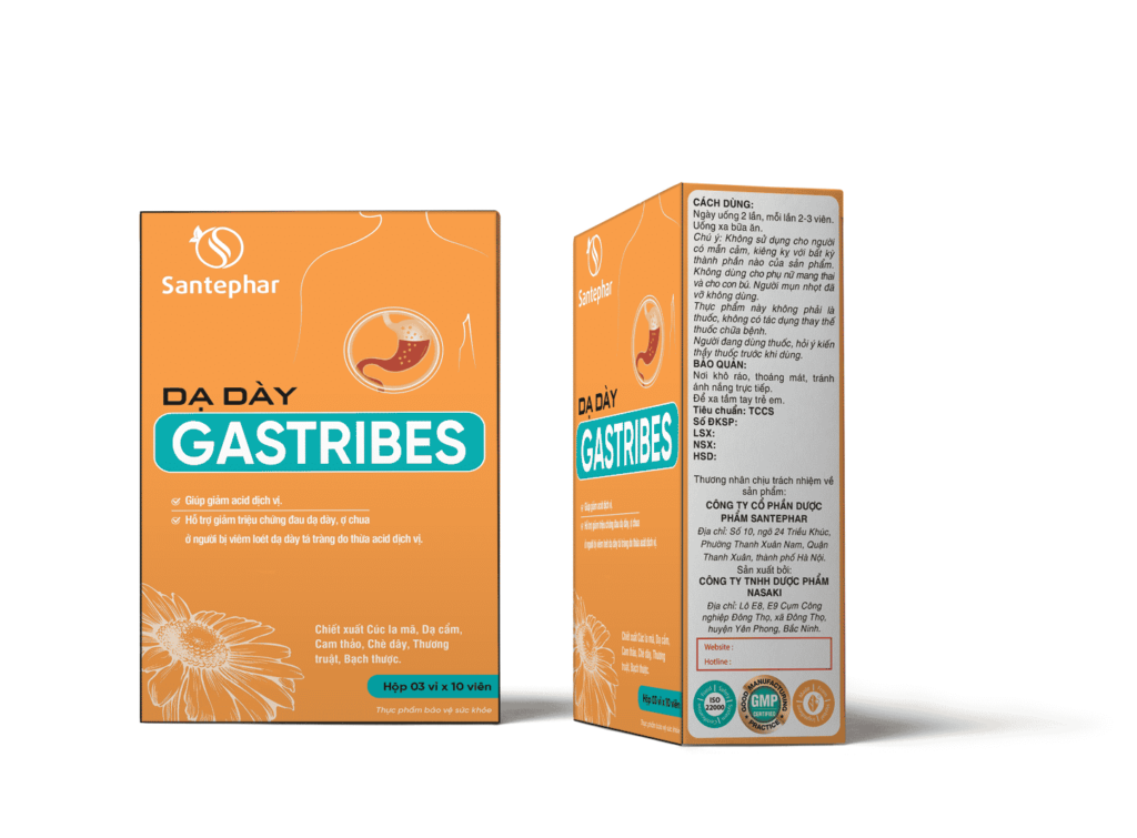 Dạ dày Gastribes - Sản phẩm hỗ trợ điều trị viêm loét dạ dày tá tràng hoàn toàn từ thiên nhiên