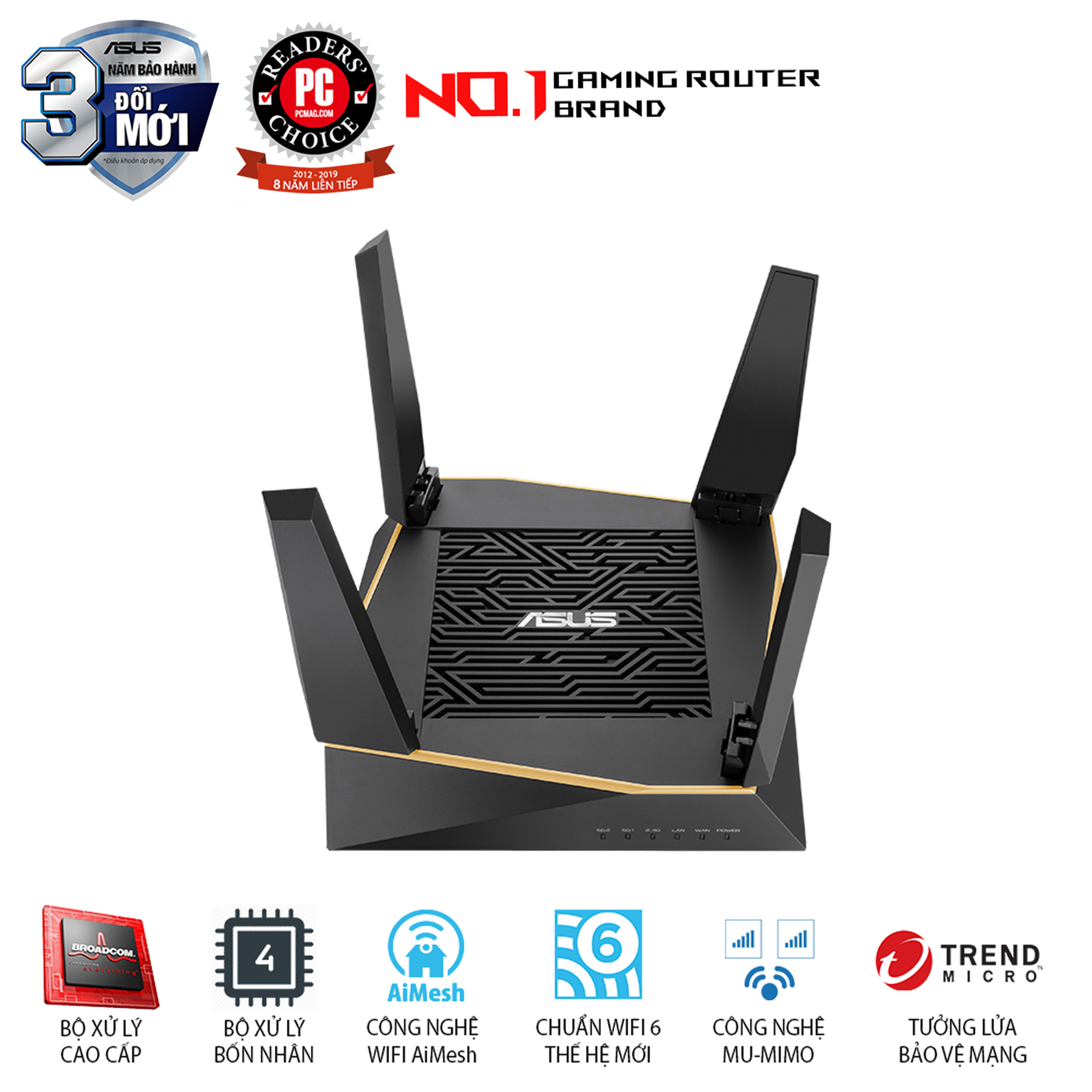 Router Wifi Mesh Asus RT-AX92U (2 Pack) 3 Băng Tần  AX6100 - Hàng Chính Hãng