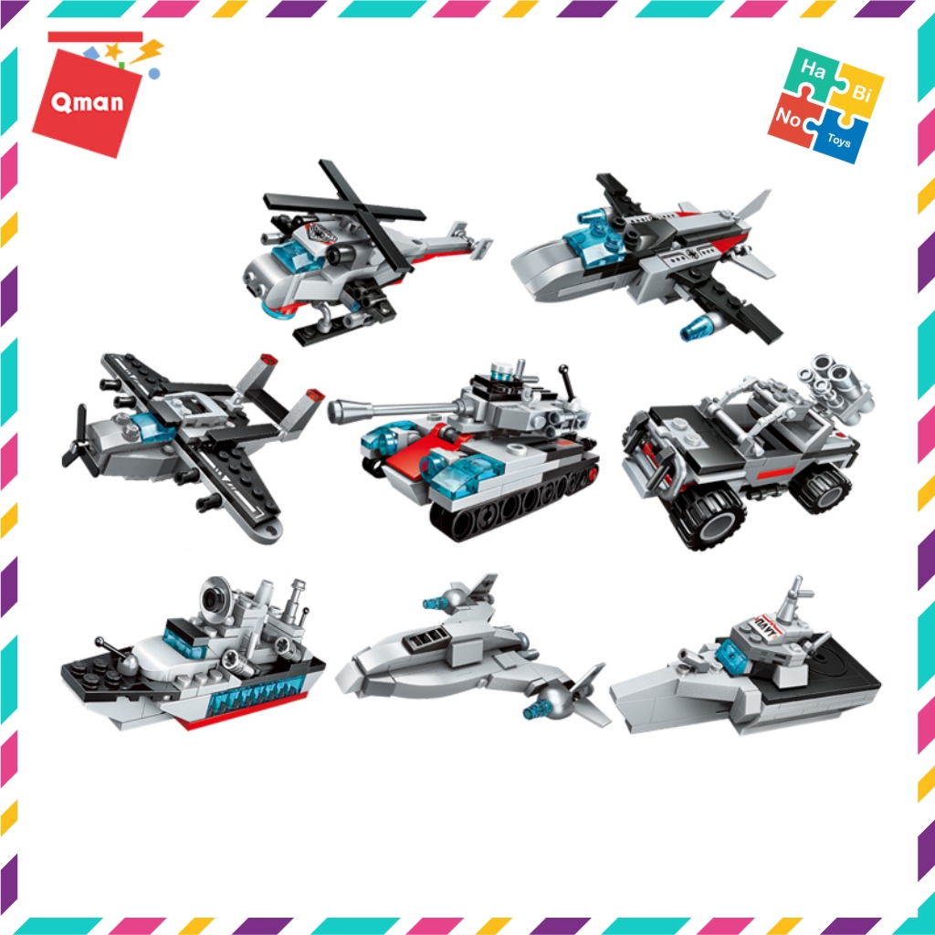 Bộ Đồ Chơi Xếp Hình Thông Minh Lego Quân Sự Qman 710 Mảnh Ghép Tàu Tuần Dương Biển 1411 Cho Trẻ Từ 6 Tuổi 8 Trong 1