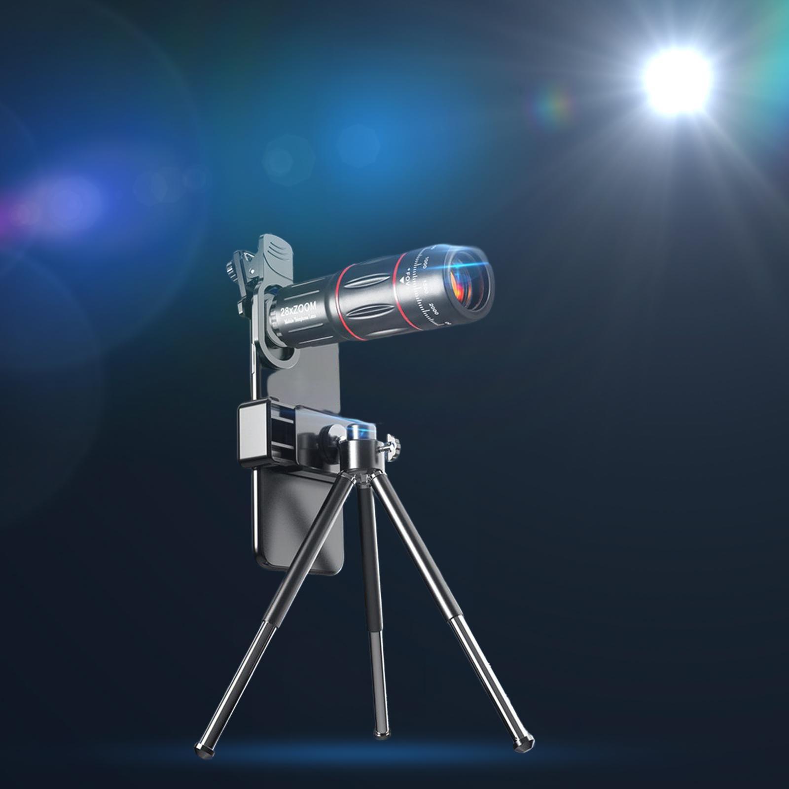 Universal 28X Lens Optical Telephoto Telescope Cell Phone Lens Clip on