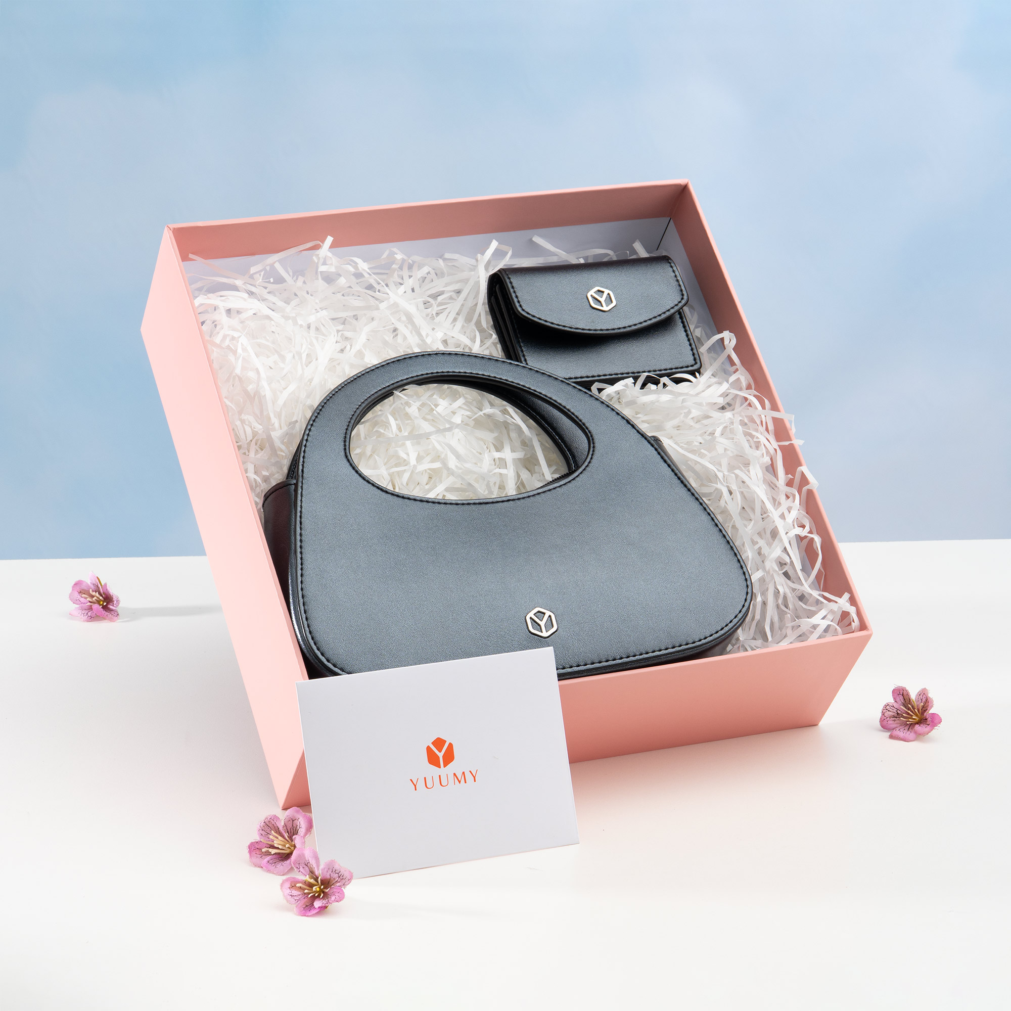 Túi Yuumy ( Thời trang nữ túi đeo chéo da + ví mini -  Bộ quà tặng túi xách Nâng Niu YHQ01 )