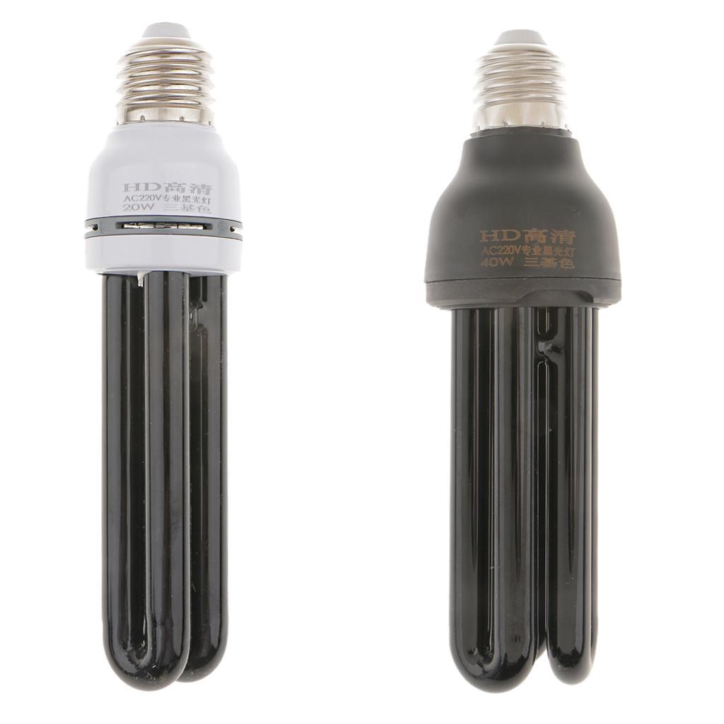 UV Ultraviolet Blacklight Low Energy CFL Light Bulb, 20/40W, E27, Screw Lamp