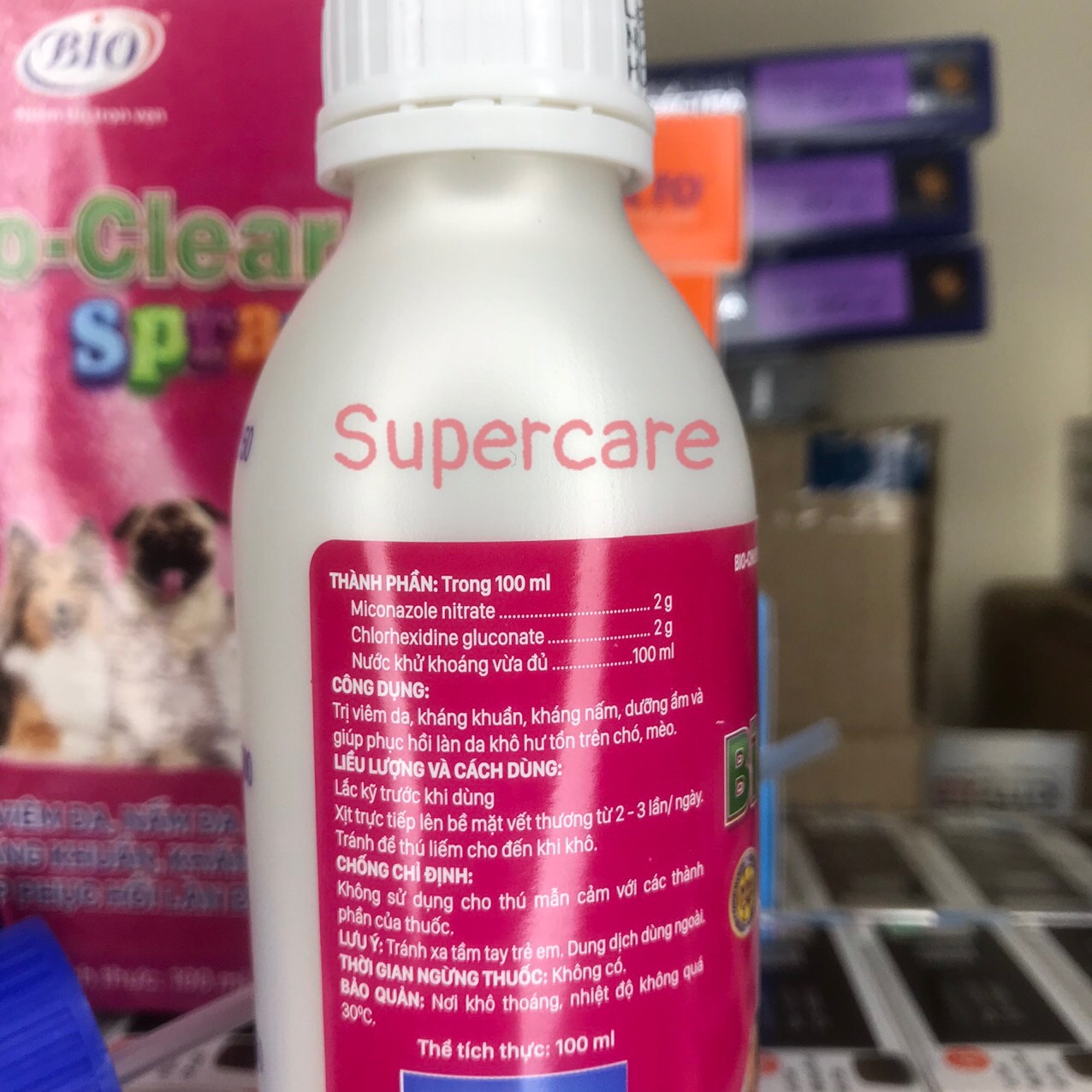 Bio Clear Spray 100ml - Xịt Viêm Da, Nấm Da, Phục Hồi Làn Da Khô Trên Chó Mèo
